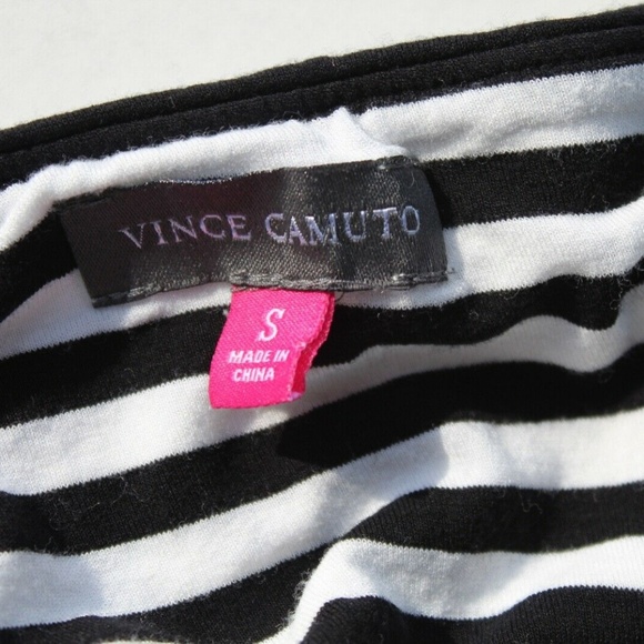 Vince Camuto White Dark Blue Striped Rayon Spandex - Picture 6 of 7